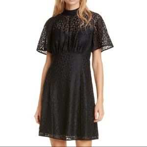 EUC Kate Spade Leopard Lace Mockneck Dress